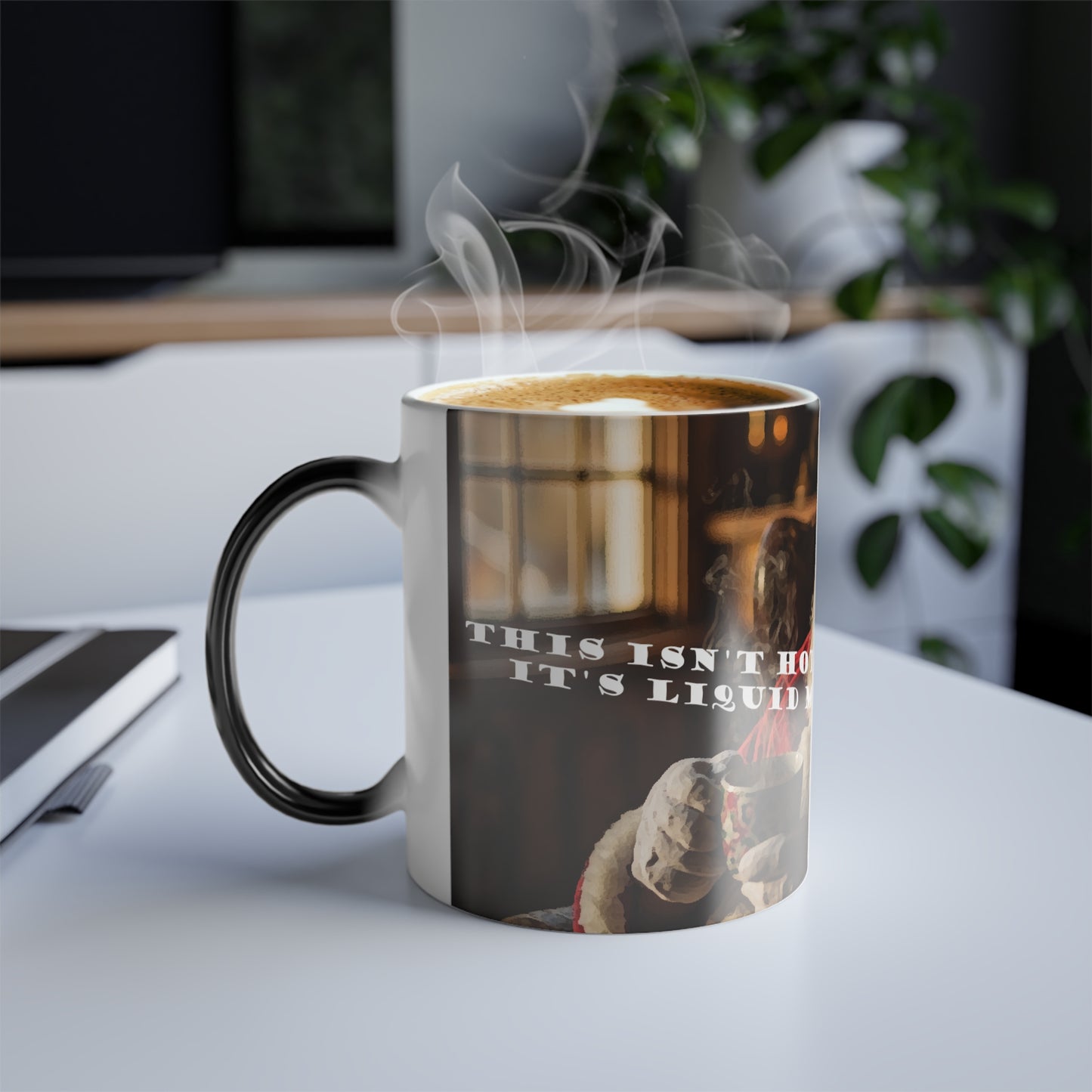 This isn't hot chocolate... it's liquid motivation — 'Hot Chocolate = Holiday Motivation' Santa Christmas Gift, 11oz